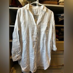 White Linen shirt dress 
By SIGRID OLSEN